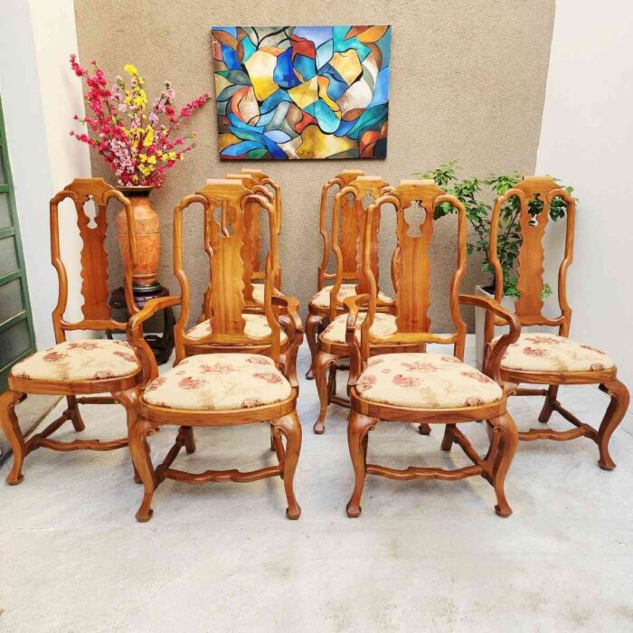 6 Sillas + 2 Sillones Estilo Ingles