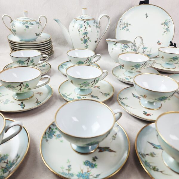Juego De Te Porcelana Tsuji Pintado A Mano