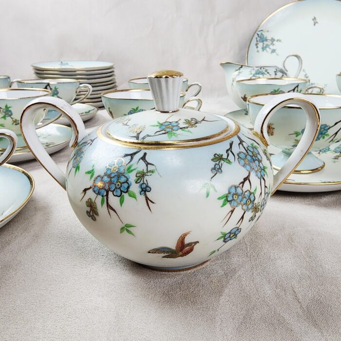 Juego De Te Porcelana Tsuji Pintado A Mano - Imagen 2