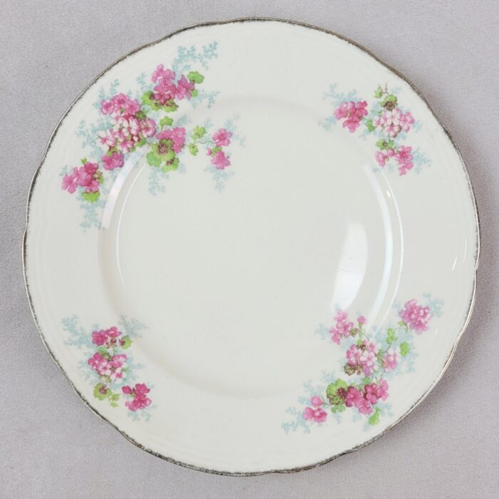 6 Platos Ingleses Alfred Meakin con Flores Rosadas - Imagen 2