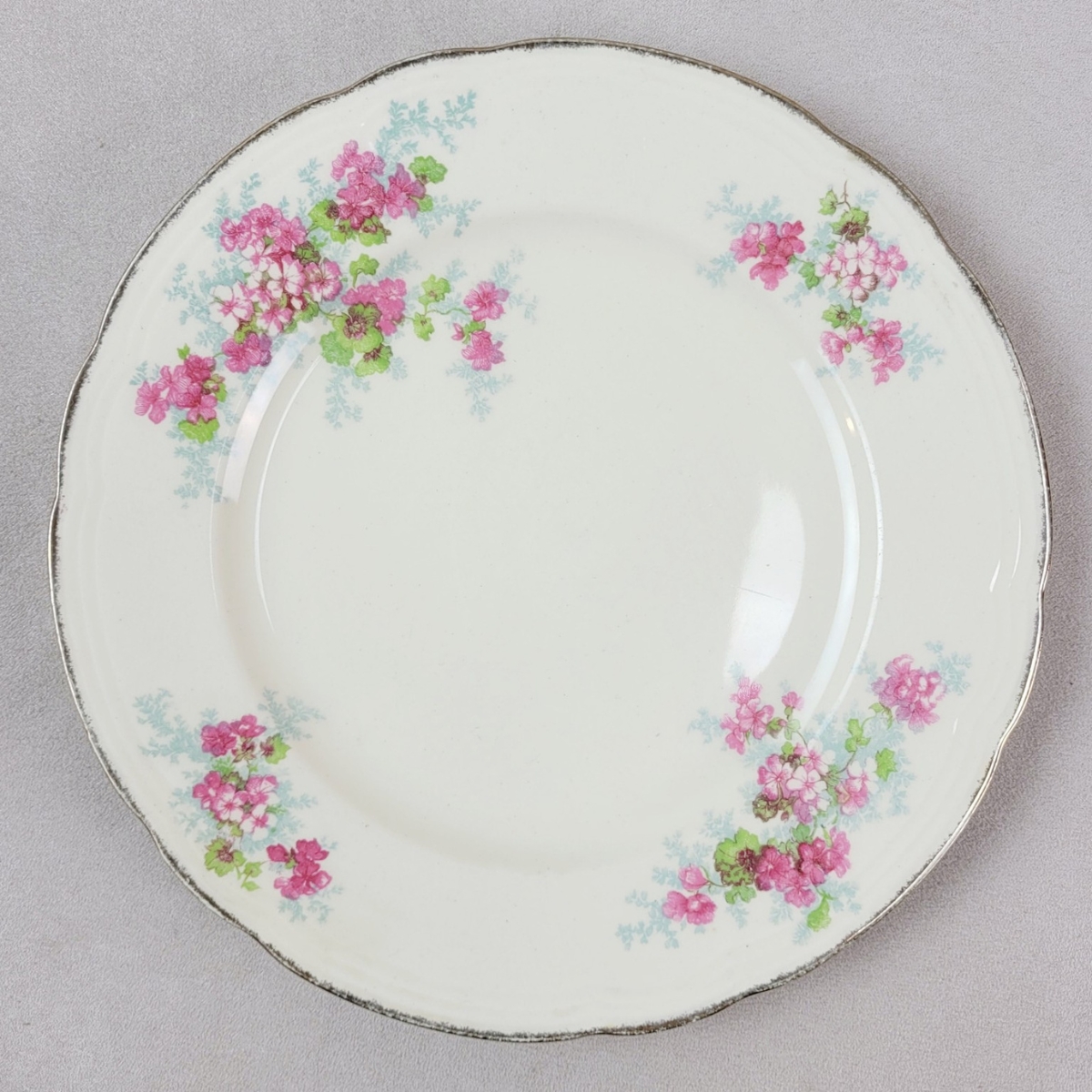 6 Platos Ingleses Alfred Meakin con Flores Rosadas - Imagen 2