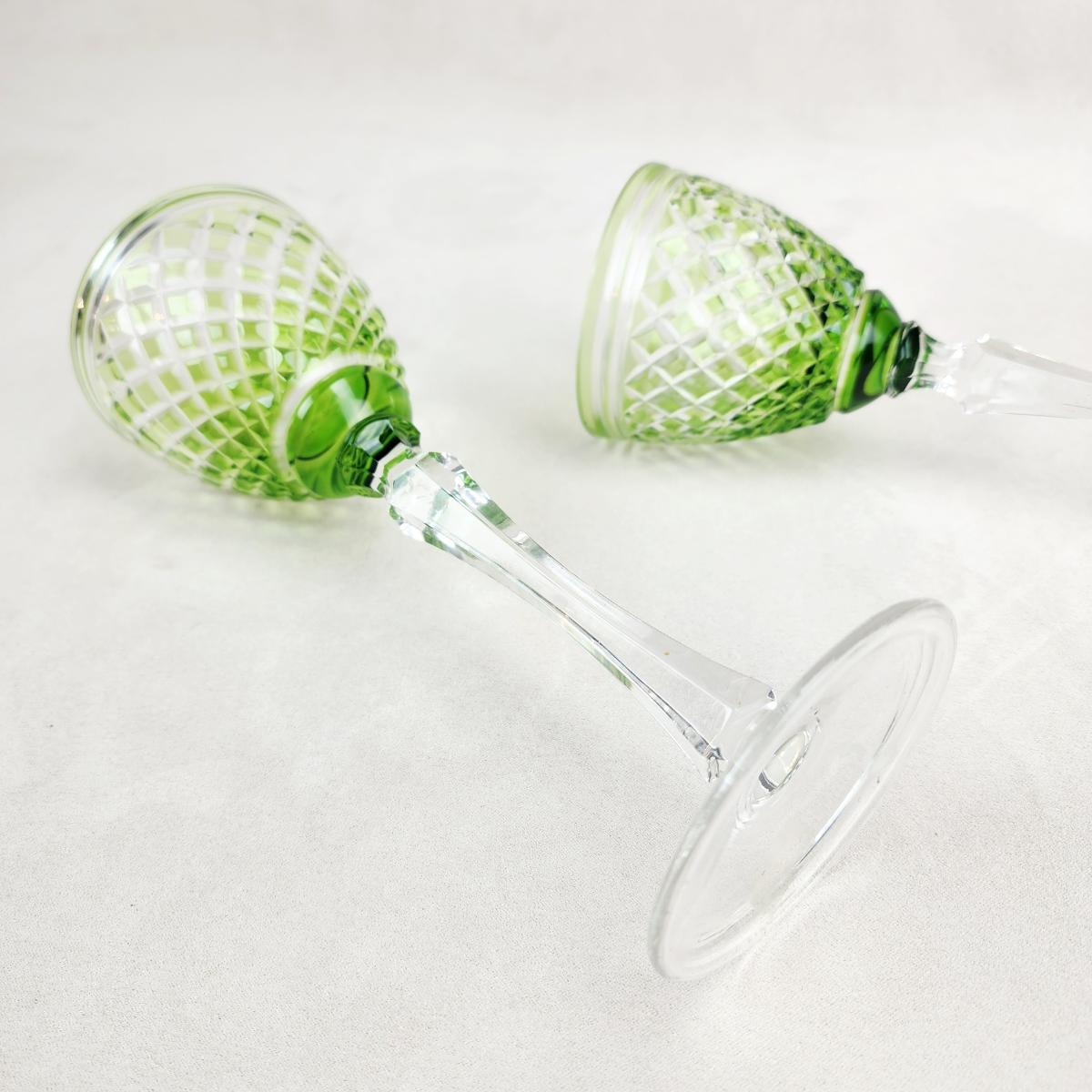 Par de Copas de Cristal Tallado - Imagen 3