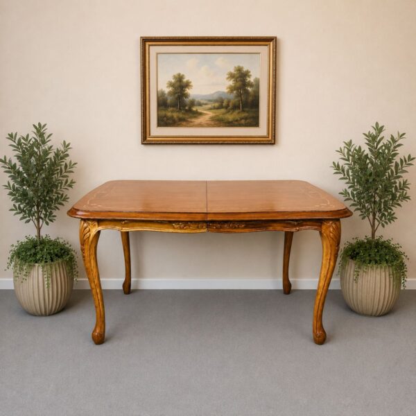 Mesa de Comedor con Alargue Frances Estilo Luis XV