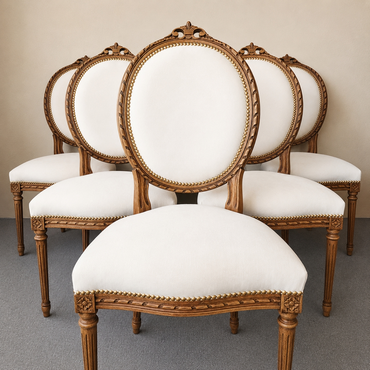 6 Sillas Francesas Estilo Luis XVI - Imagen 3