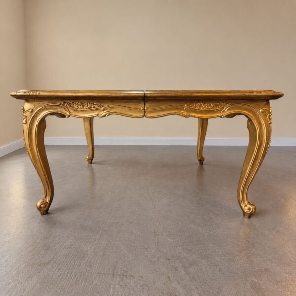 Mesa de Comedor Francesa Estilo Luis XV con Tabla Extensible